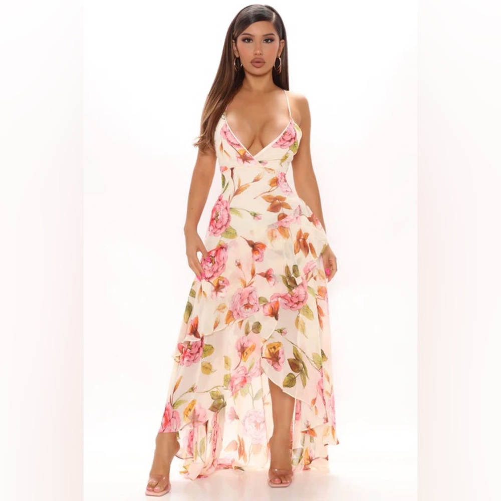 Floral ruffle maxi dress fashion nova